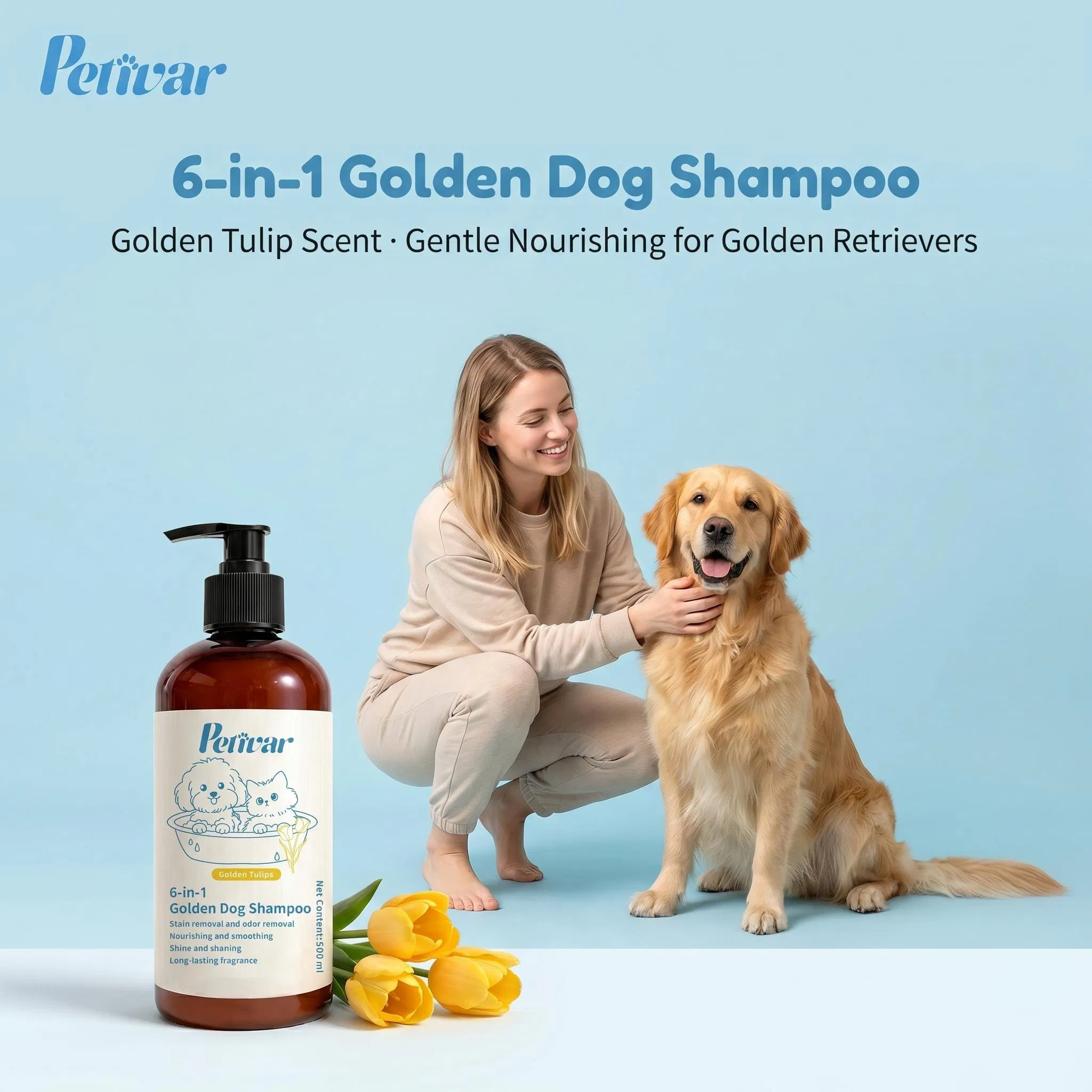 Professional Manufacturer OEM ODM Natural 6-in-1 Dog Shampoo, Sensitive Skin &amp; Gentle Coat Care Formula, Private Label Available