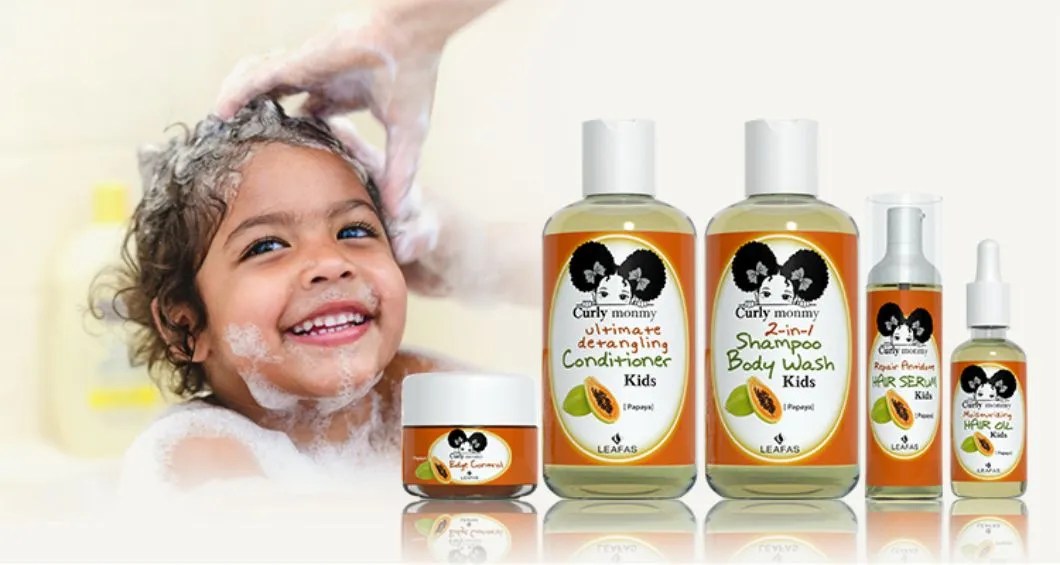 Private Label Kids Hair Products for Baby Moisturize Nourish Curly Hair Care Sultfate Free Organic Shampoo and Conditioner Set
