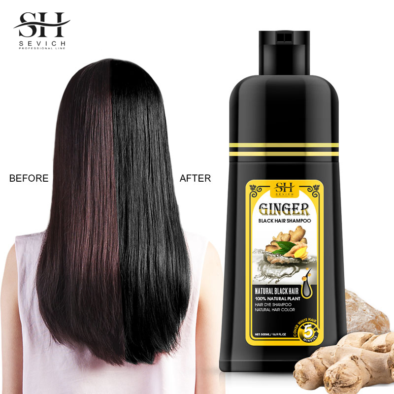 Herbal Plant Hair Color Ammonia Free Fast Natural Black Hair Dye Shampoo