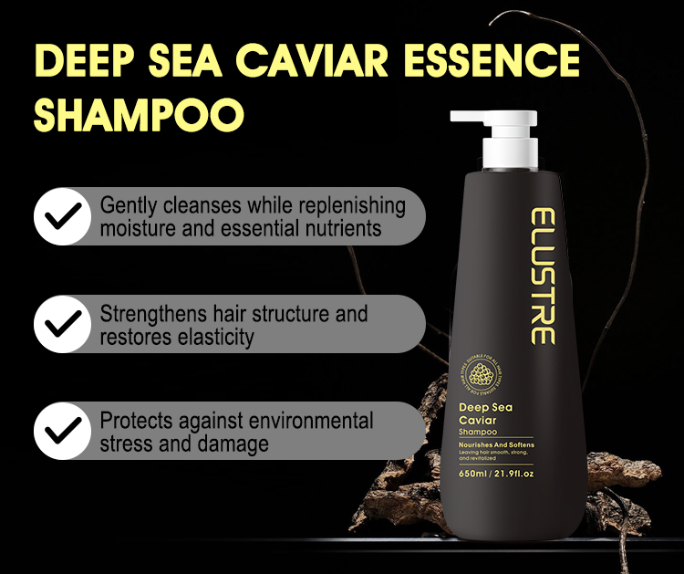 Private Label Luxury Salon Hair Care Deep Sea Black Caviar Extract Hair Care Shampoo and Conditioner Set