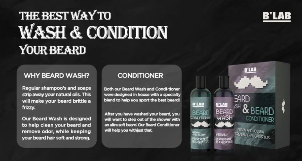 Beauty Men Beard Care Moisturizing Beard Wash Shampoo and Conditioner