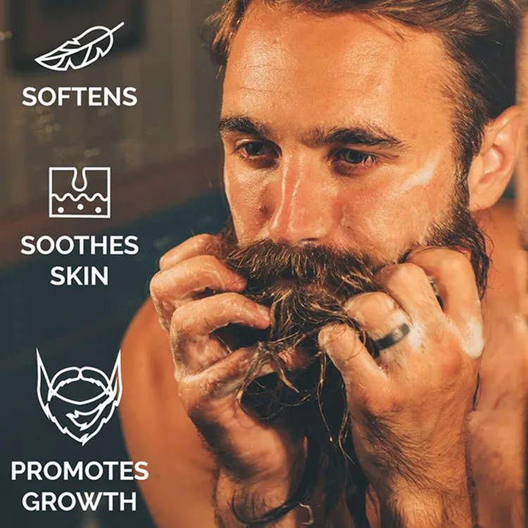 Natural Ingredients Softening Hydrating Skin Beard Shampoo and Wash for Men