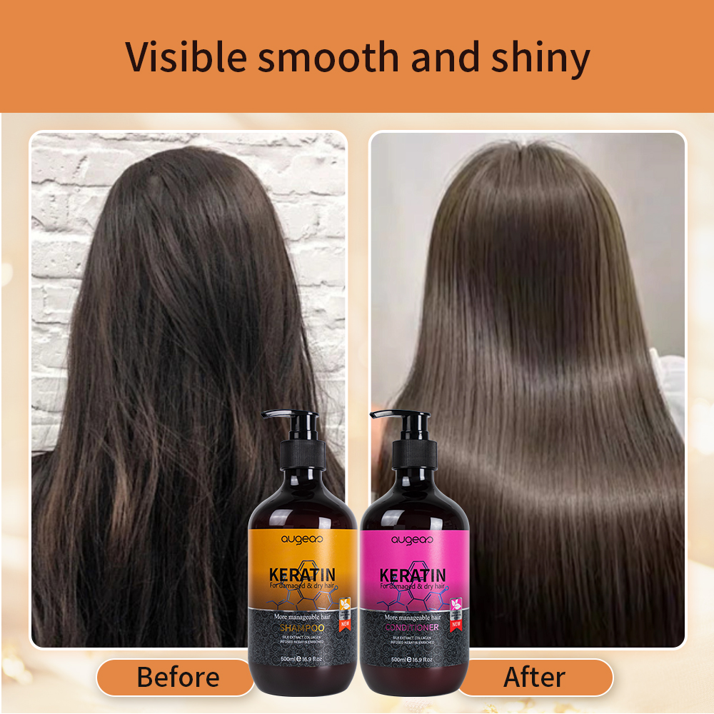 Good Quality Refreshing Deep Cleansing Silk Extract Collagen 500ml Keratin Hair Shampoo