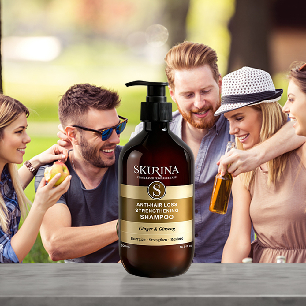 Natural Herbal Anti-Hair Loss Shampoo Arborvitae Leaf Ginseng Ginger Vegan Oil Control Nourishment Refreshing Hair Care Shampoo