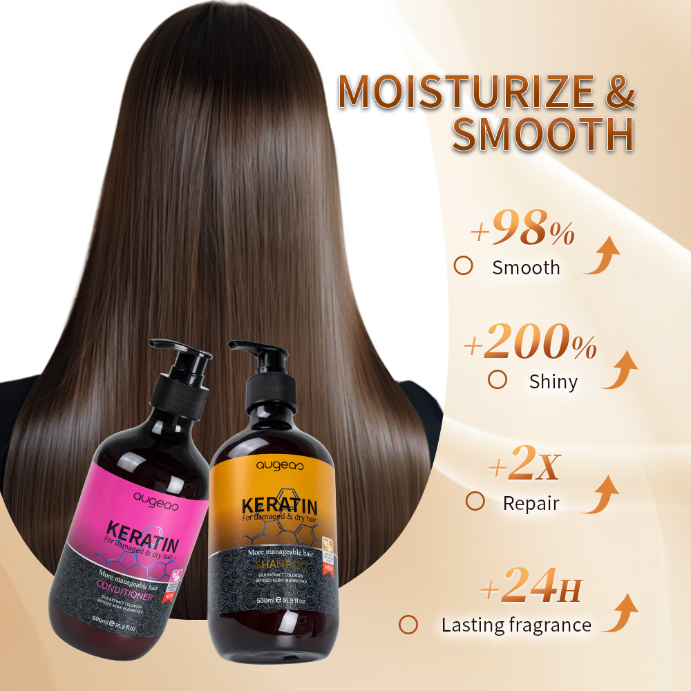 Good Quality Refreshing Deep Cleansing Silk Extract Collagen 500ml Keratin Hair Shampoo