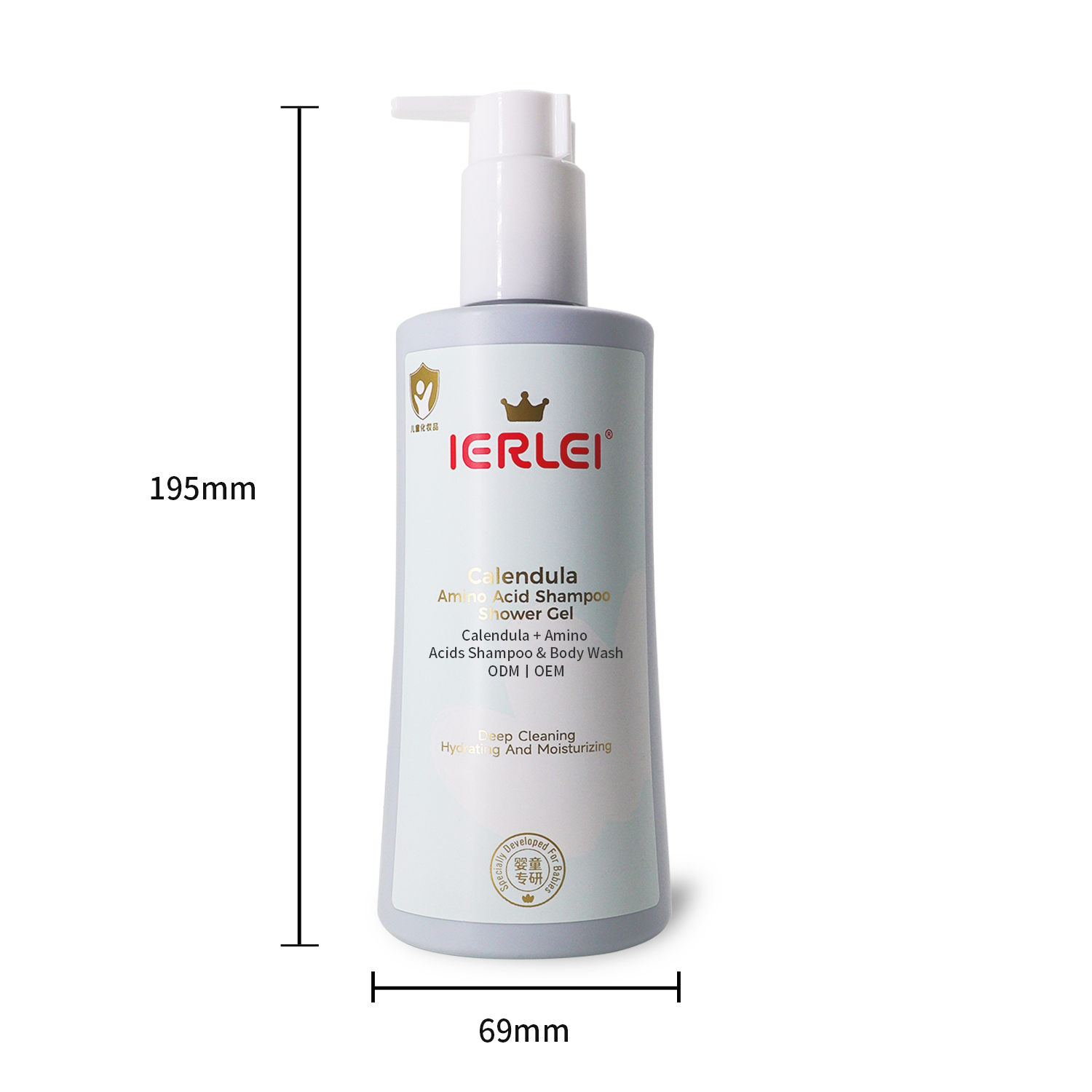 IERLEI Baby Calendula Amino Acid Shampoo and Body Wash Deep Cleansing Hydrating Moisturizing Skin Care Baby Shampoo