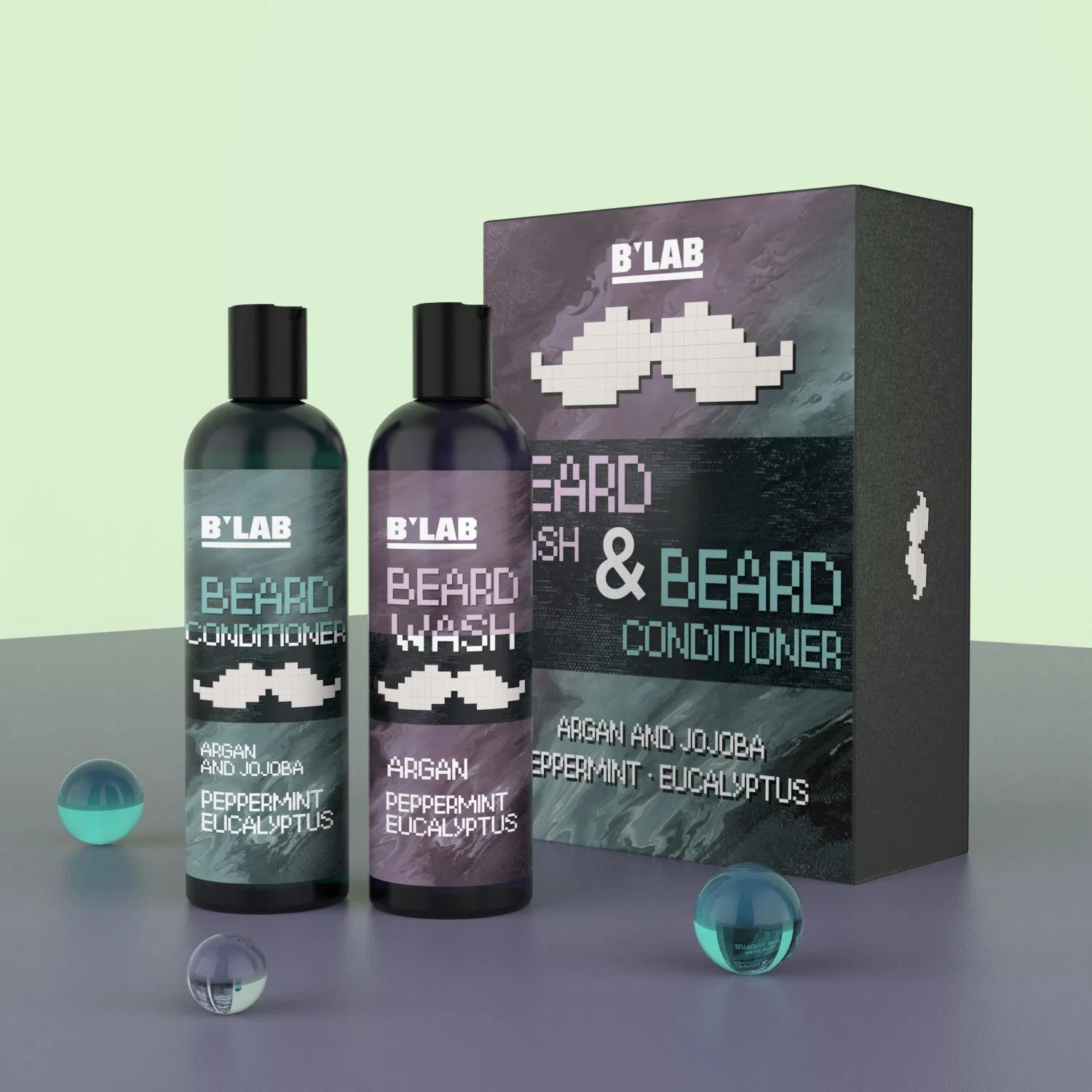 Men Gift Set Beard Care Oil Products Male Shampoo Conditioner Grooming