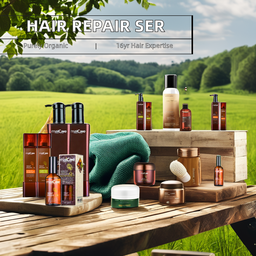 OEM Maxcare Custom Luxury Private Label Set Sulphate-Free Natural Argan Oil Shampoo Conditioner Organic Nourishing Fluffy