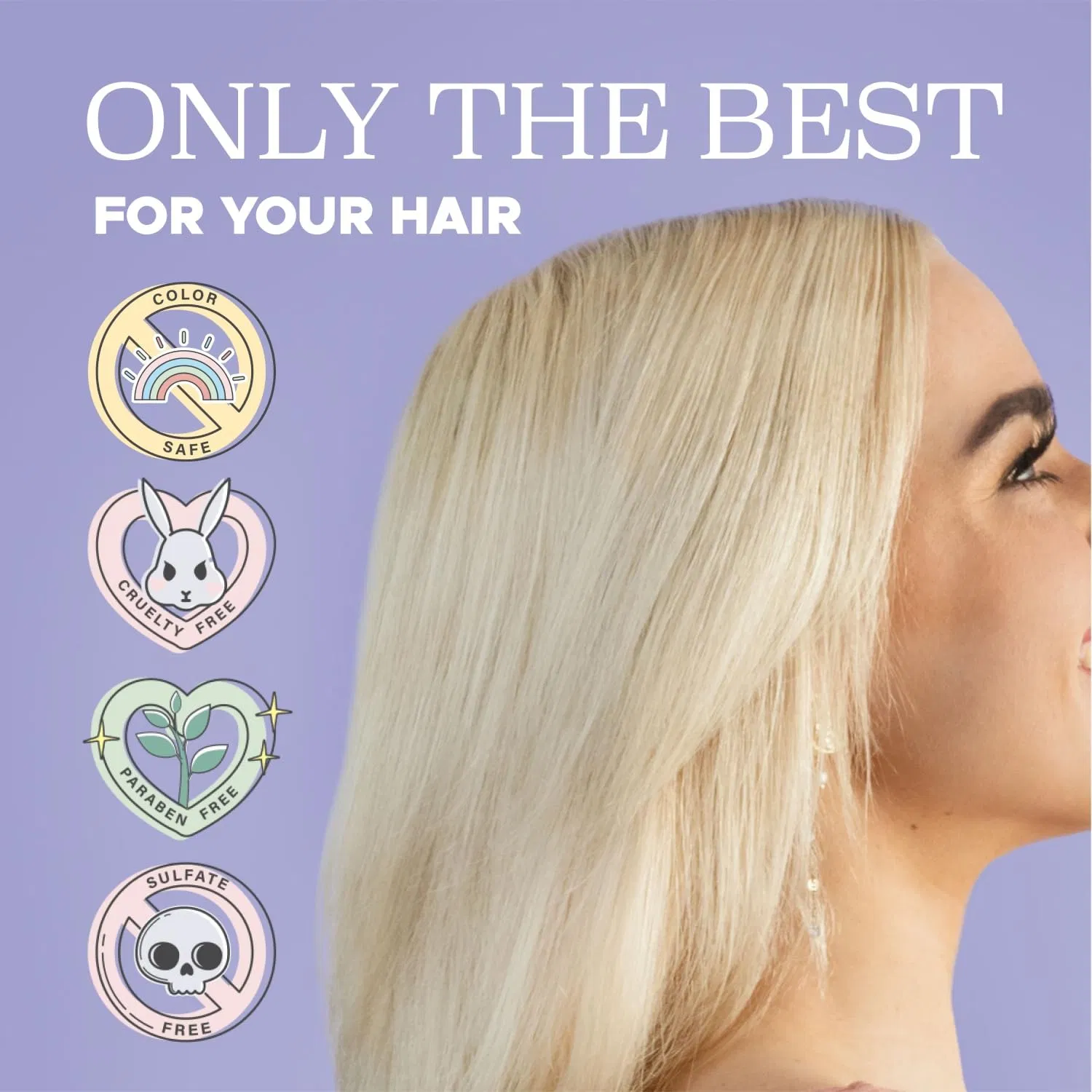 Purple Shampoo for Blonde Hair Anti Yellow Brassy Sulfate Free for Purple Hair Silver Shampoo
