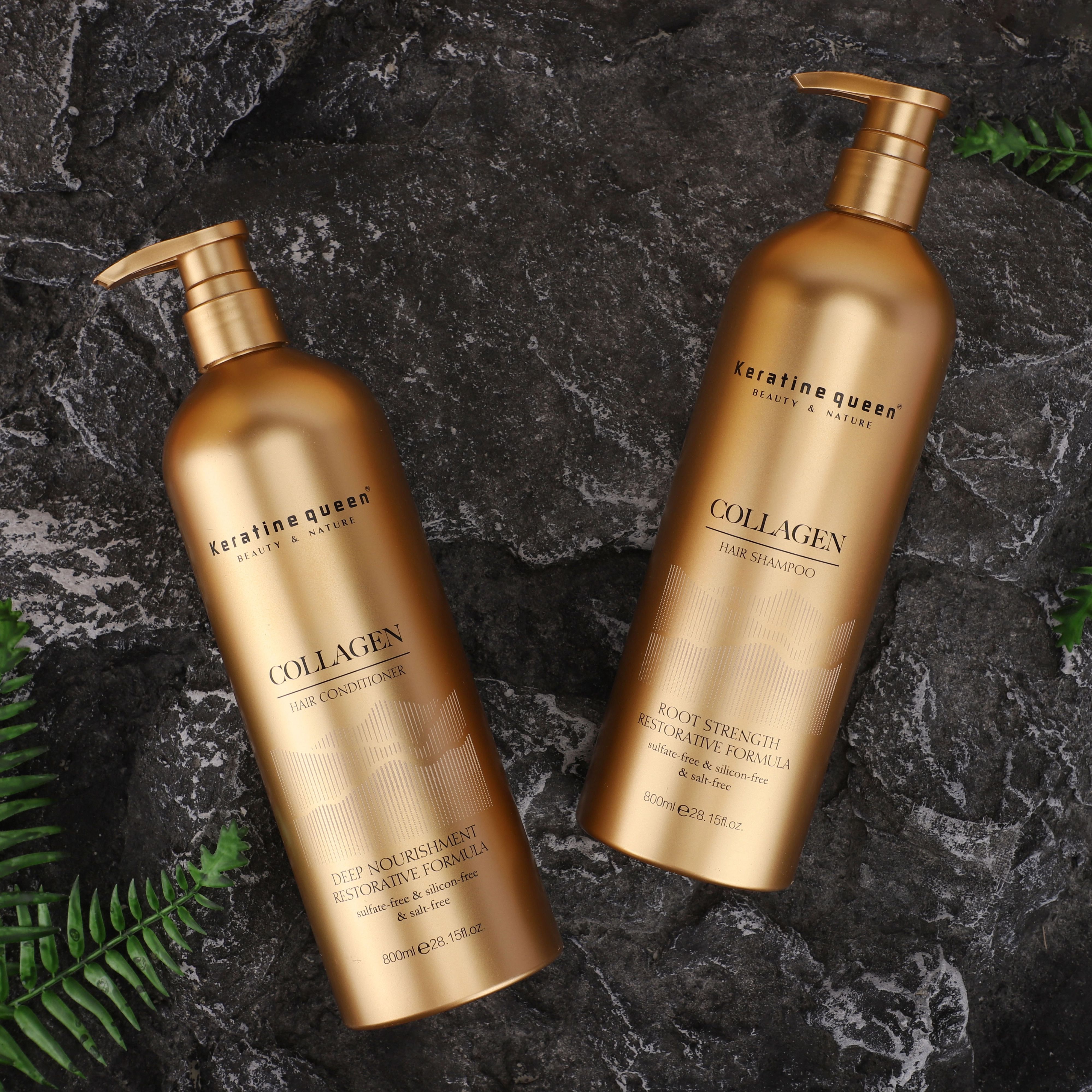 Wholesale OEM Organic Collagen Keratin Shampoo And Conditioner For Damaged Hair Private Label Collagen Shampoo Hair Care Set