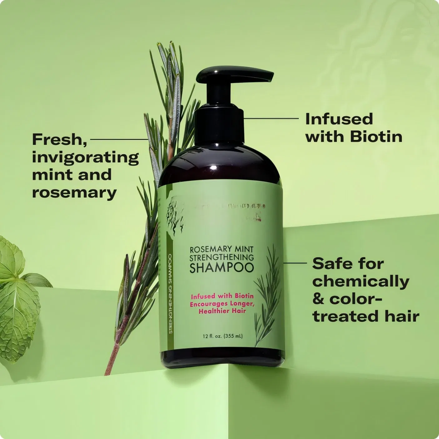 OEM Organics Rosemary Mint Hair Strengthening Biotin Shampoo, Private Label Shampoo