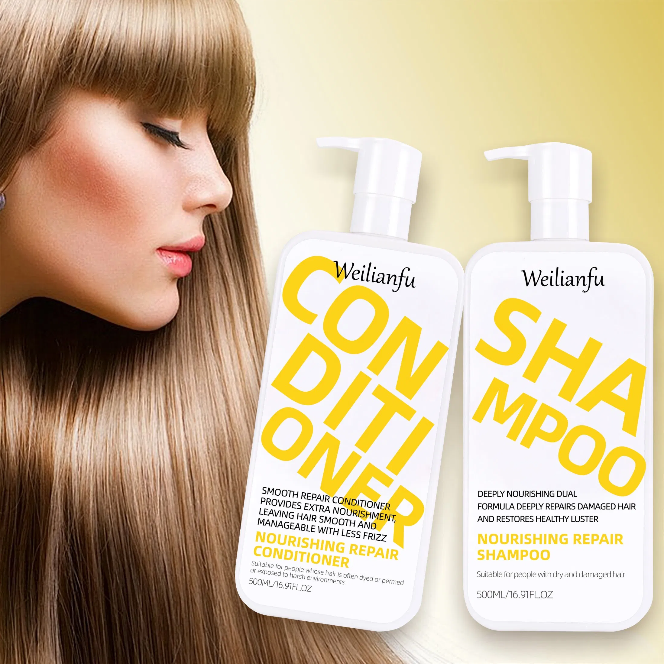 Private Brand Nourishing Repair Hair Shampoo and Conditioner Enhancing Shine &amp; Preventing Split Ends for Healthy Hair, Gorgeous Hair Care
