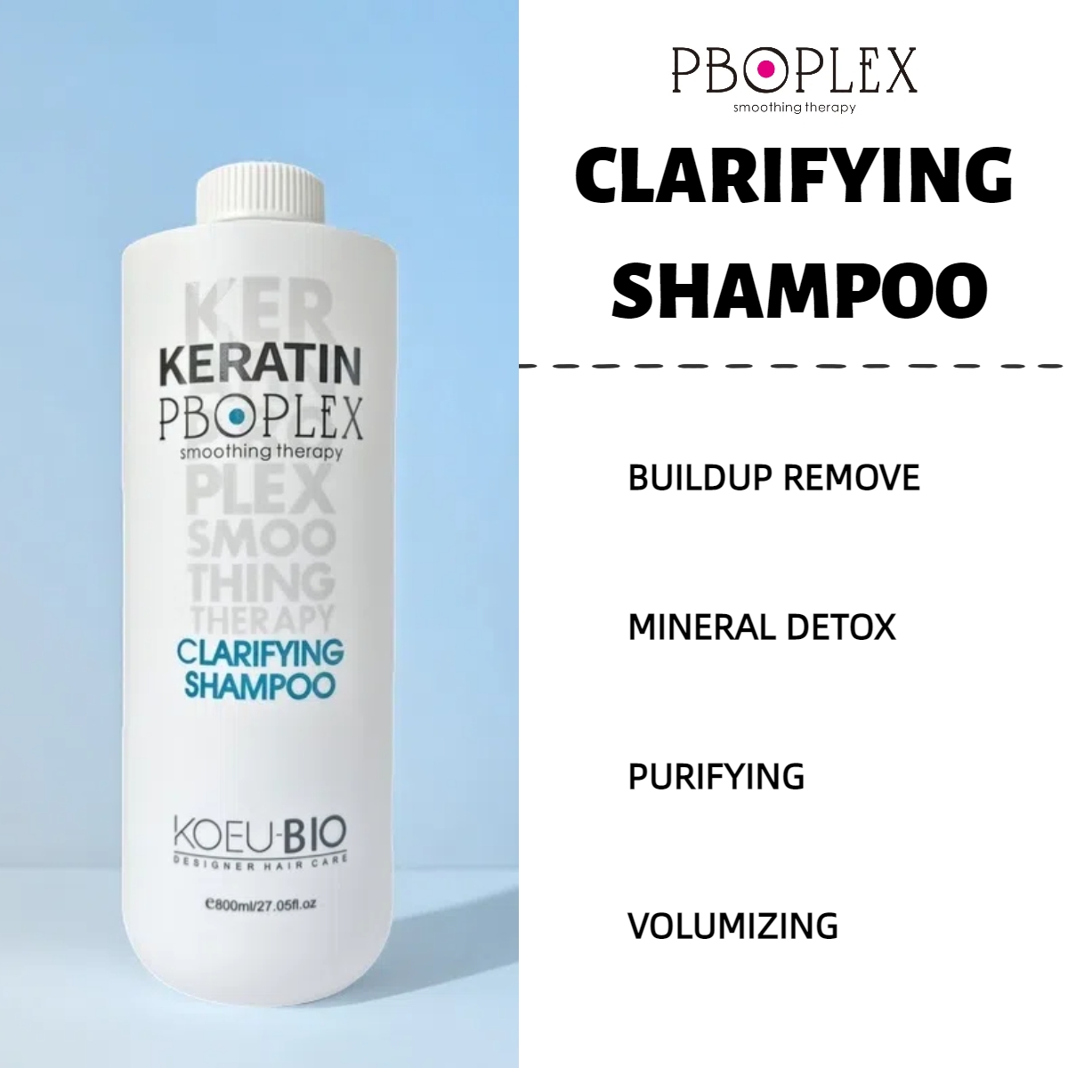 Small Order Wholesale Professional Deep Root Cleaning Keratin Clarifying Shampoo 800ml Bulk for Salon Hair Care