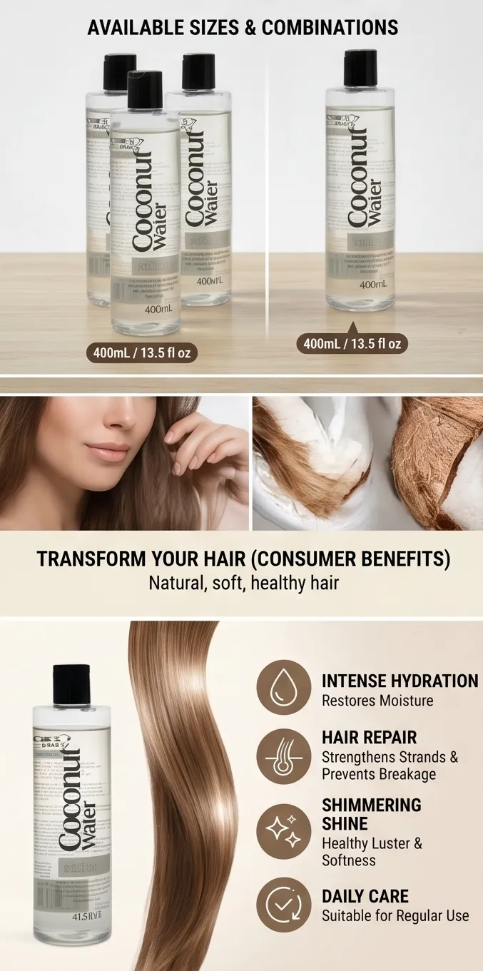 Coconut Water Infused Volumizing Lightweight Non-Weighing Down Shampoo