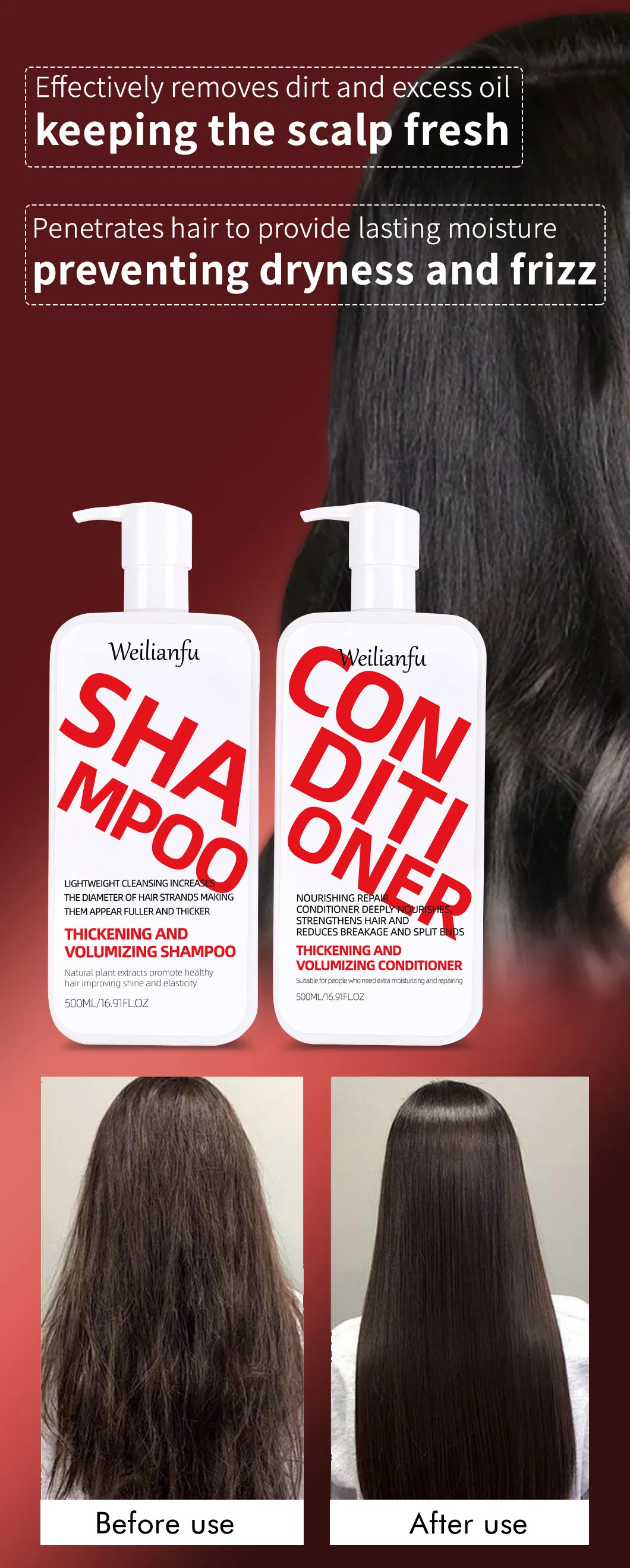 Thickening & Volumizing Hair Care Shampoo and Conditioner Set