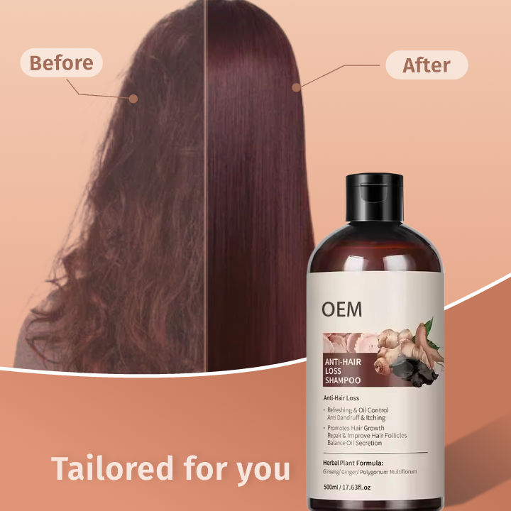 OEM Professional Best Selling Ginger Shampoo Treatment Anti Hair Loss Soft Hair Ginger Extract Shampoo