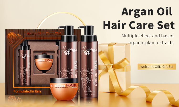 OEM Private Label Argan Oil Luxury Gift Hair Care Set Organic Sulfate Free Shampoo and Conditioner