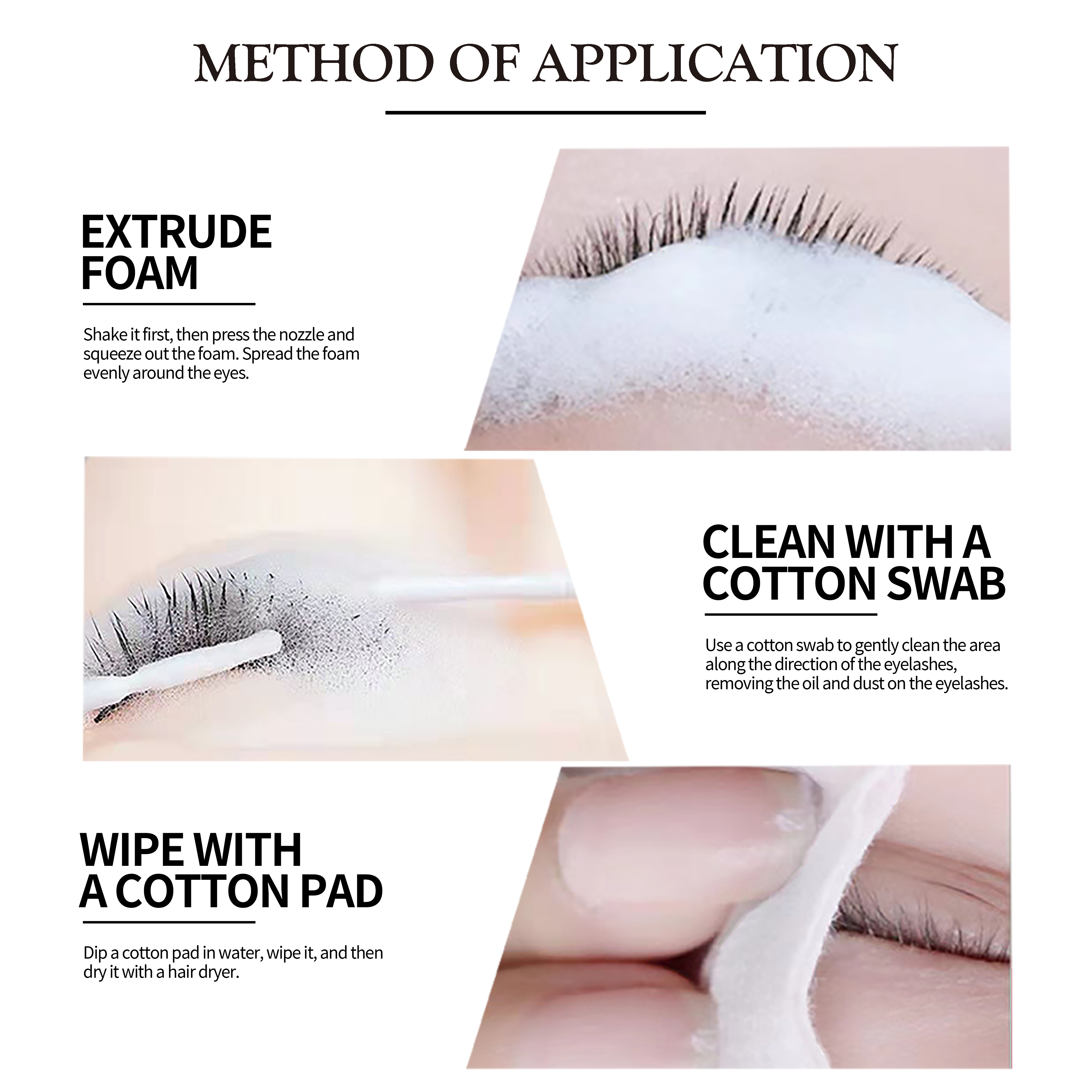 Custom Logo 100ml Deep Cleansing Oil Free Whipped Cream Lash Shampoo Suitable for Sensitive Eyes