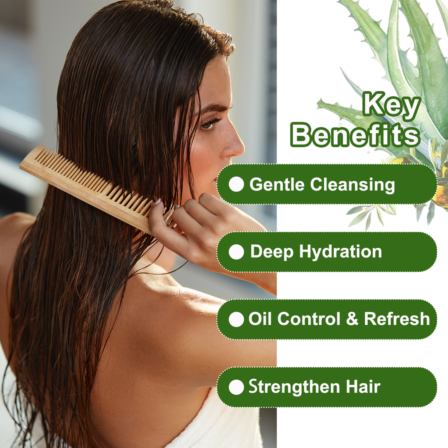 Hot Sale Aloe Vera Purifying Shampoo and Conditioner Oil Control Anti Dandruff Shampoo Moisturizing Aloe Vera Hair Care Sets