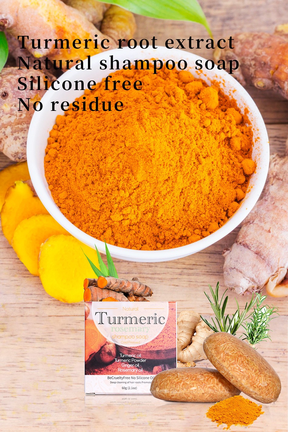 Private Label Organic Shampoo Bar Turmeric Shampoo Bar Keratin Hair Treatment Handmade Ginger Herbal Hair Care Products