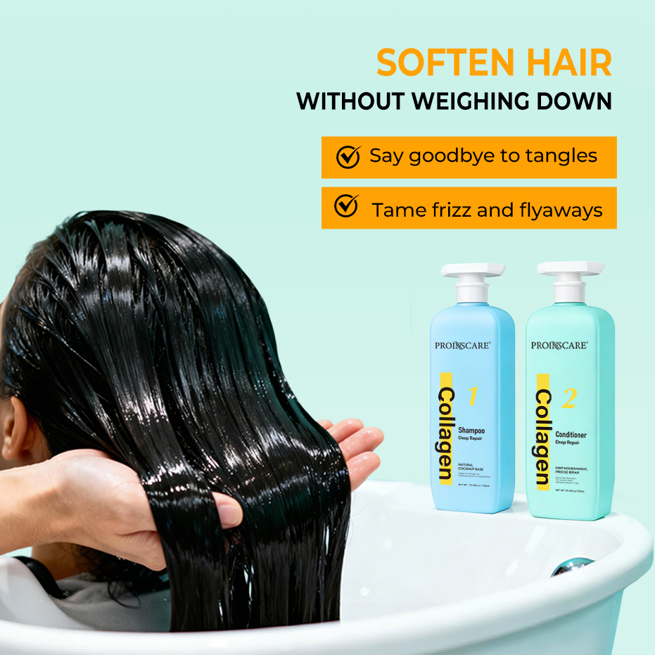 Private Label Collagen Shampoo Deep Repair Damaged Hair Nourishing and Hydrating Hair Organic Collagen Keratin Hair Care Set