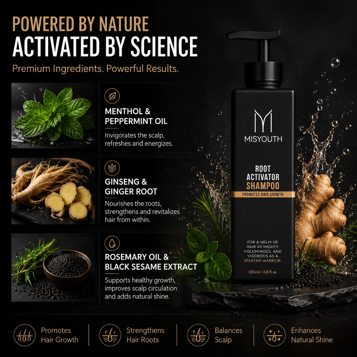 Anti Hair Loss Strengthen Hair Thick Voluminous Smooth Strong Repair Hair Care Shampoo