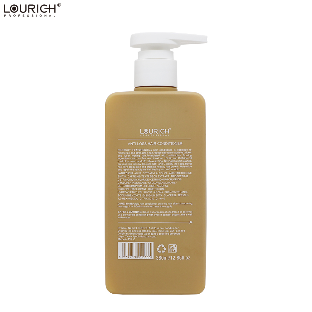 LOURICH Caffeine Biotin Anti Hair Loss Shampoo Conditioner Set DHT Blocker Hair Growth Salon Wholesale Private Label
