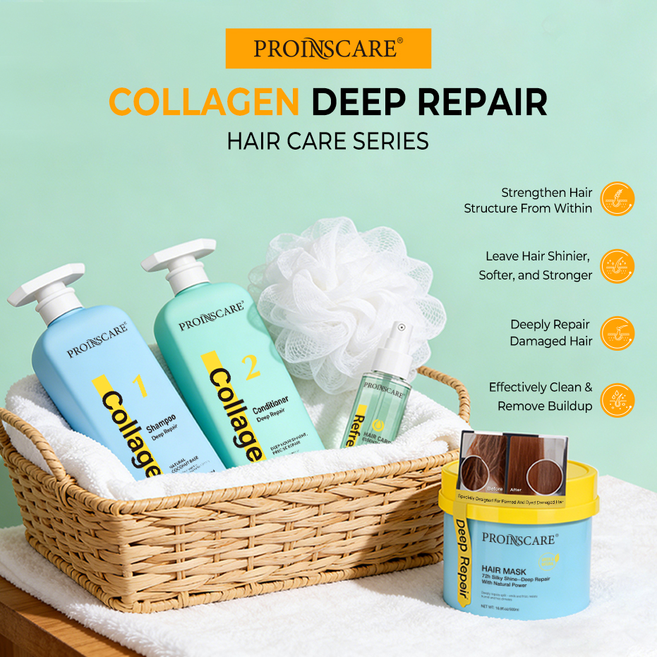 Private Label Collagen Shampoo Deep Repair Damaged Hair Nourishing and Hydrating Hair Organic Collagen Keratin Hair Care Set