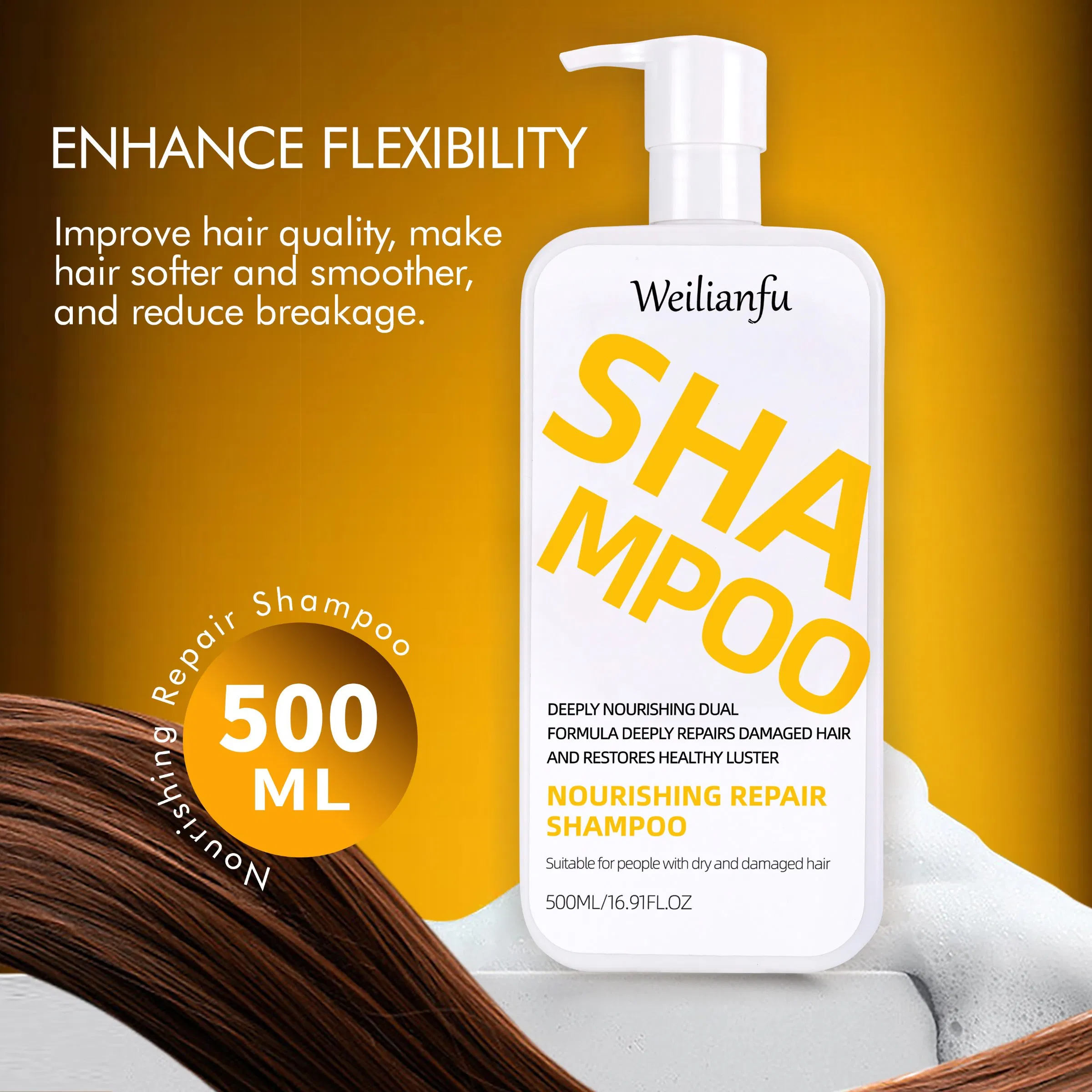 Private Brand Nourishing Repair Hair Shampoo and Conditioner Enhancing Shine &amp; Preventing Split Ends for Healthy Hair, Gorgeous Hair Care