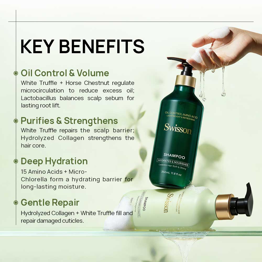 Luxury Vegan Herbal Hair Care Shampoo Set White Truffle Amino Acids Volume Moisturizing Oil Control Smoothing Shampoo