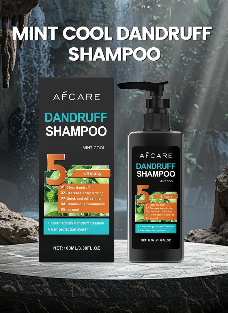 Men's Anti-Dandruff Shampoo Scalp Care & Hair Strength Gel Refreshing Mint