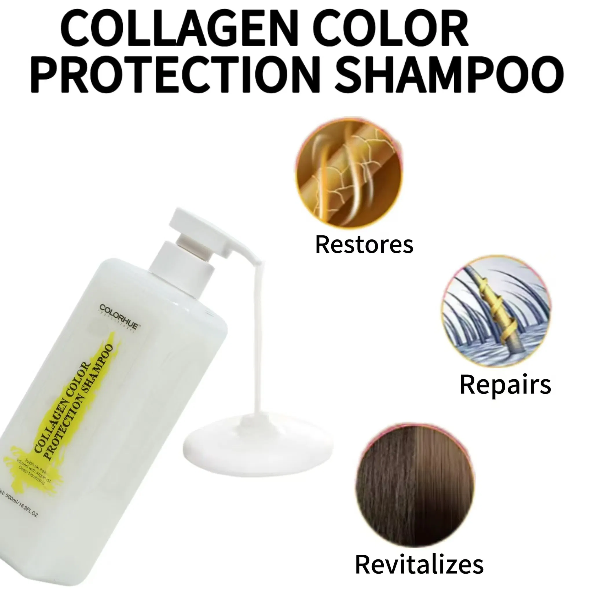 Manufacturer Silk Collagen Protection Color Shampoo Anti-Frizz Repair Damaged Hair for Professional Salon