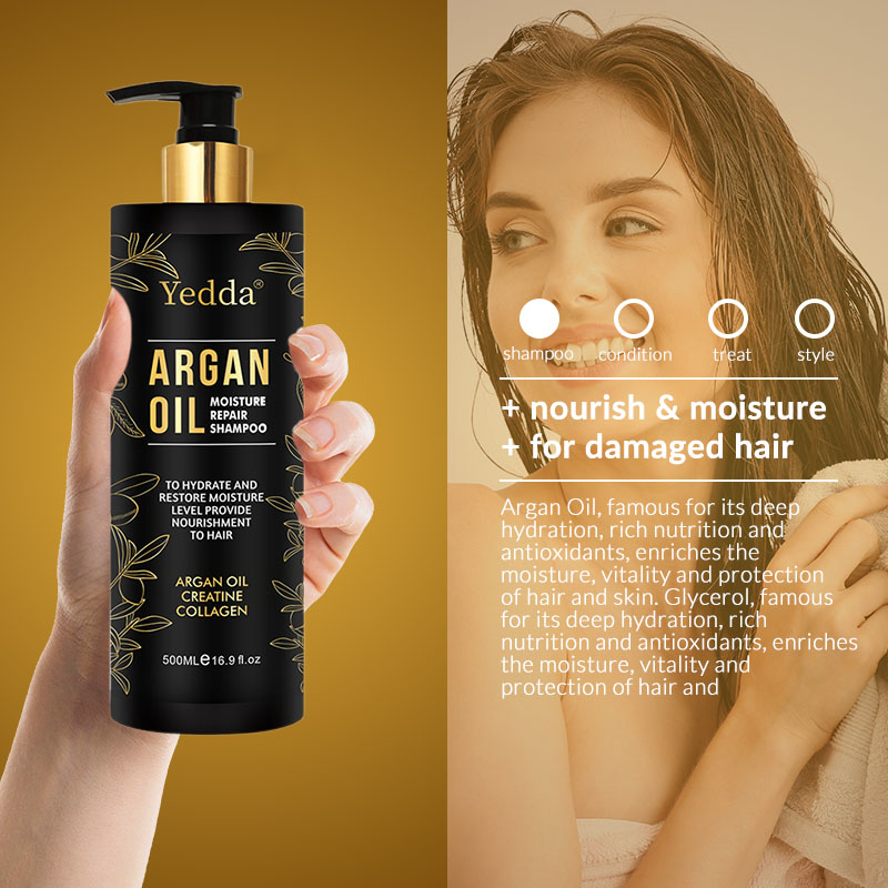 Professional Organic Argan Oil Shampoo for Adults Private Label for Curly Hair Herbal Moisturizing Anti-Dandruff Loss Relief