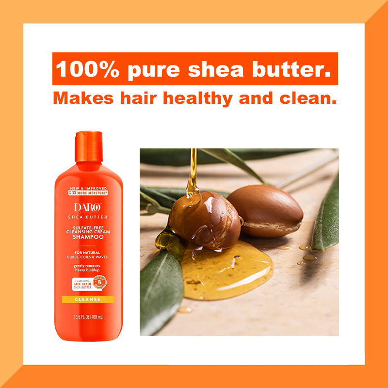 Shea Butter Natural Hair Cleansing Cream Shampoo Moisturize Repair Dry Damaged Hair