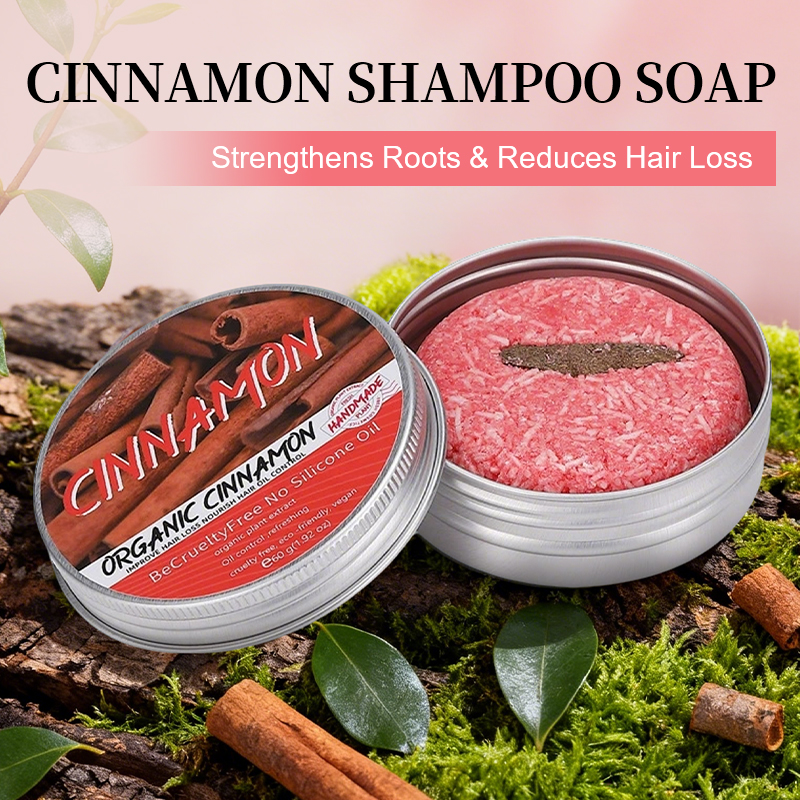 Solid Shampoo Bar Peppermint &amp; Ginger Oil Repair Damaged Hair Scalp Revitalizing Moisturizing Organic Nourishing Aluminum Box