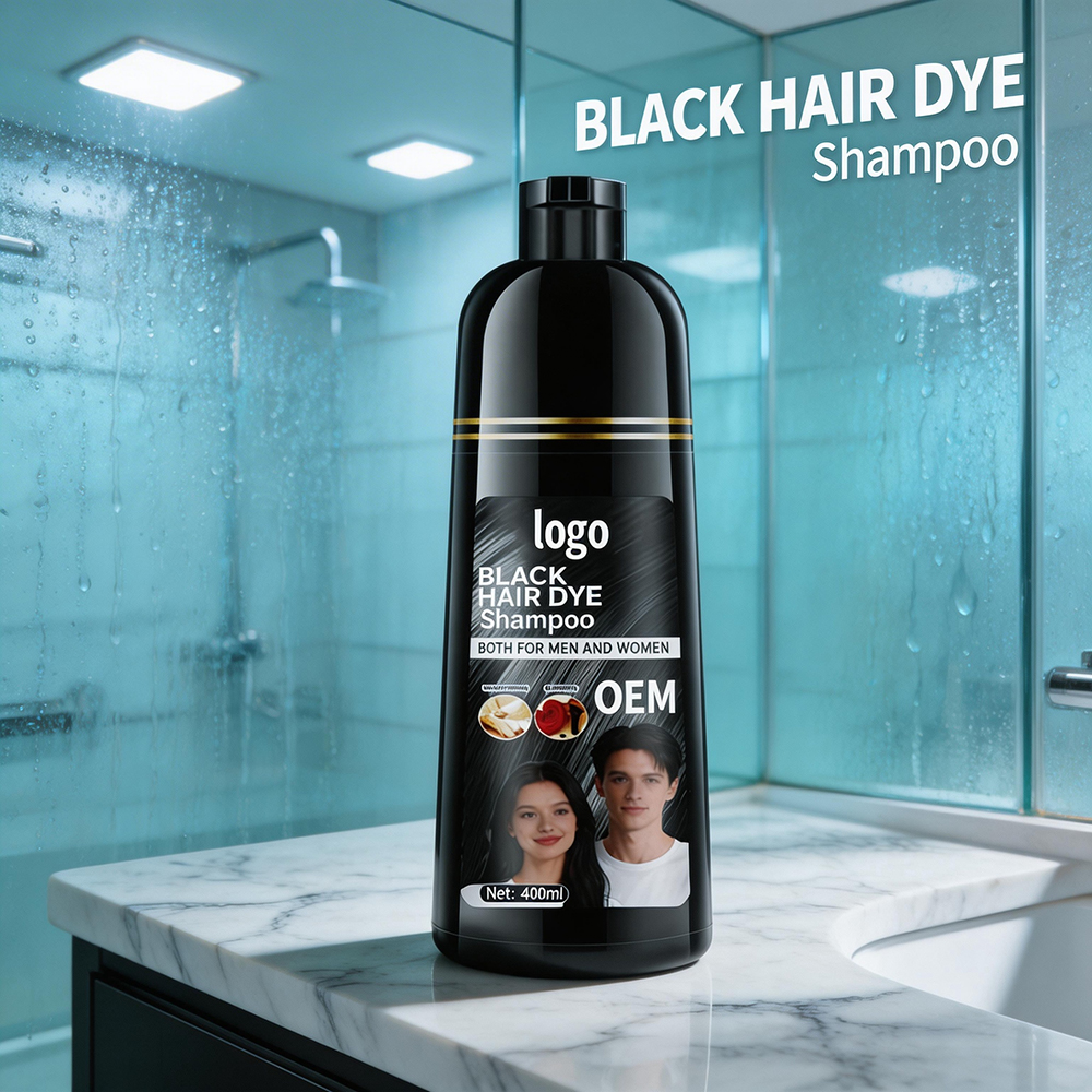Professional Natural Organic Argan Oil Black Hair Shampoo 100% Cover Gray White Speedy Hair Color Dye Shampoo No Dark Skin