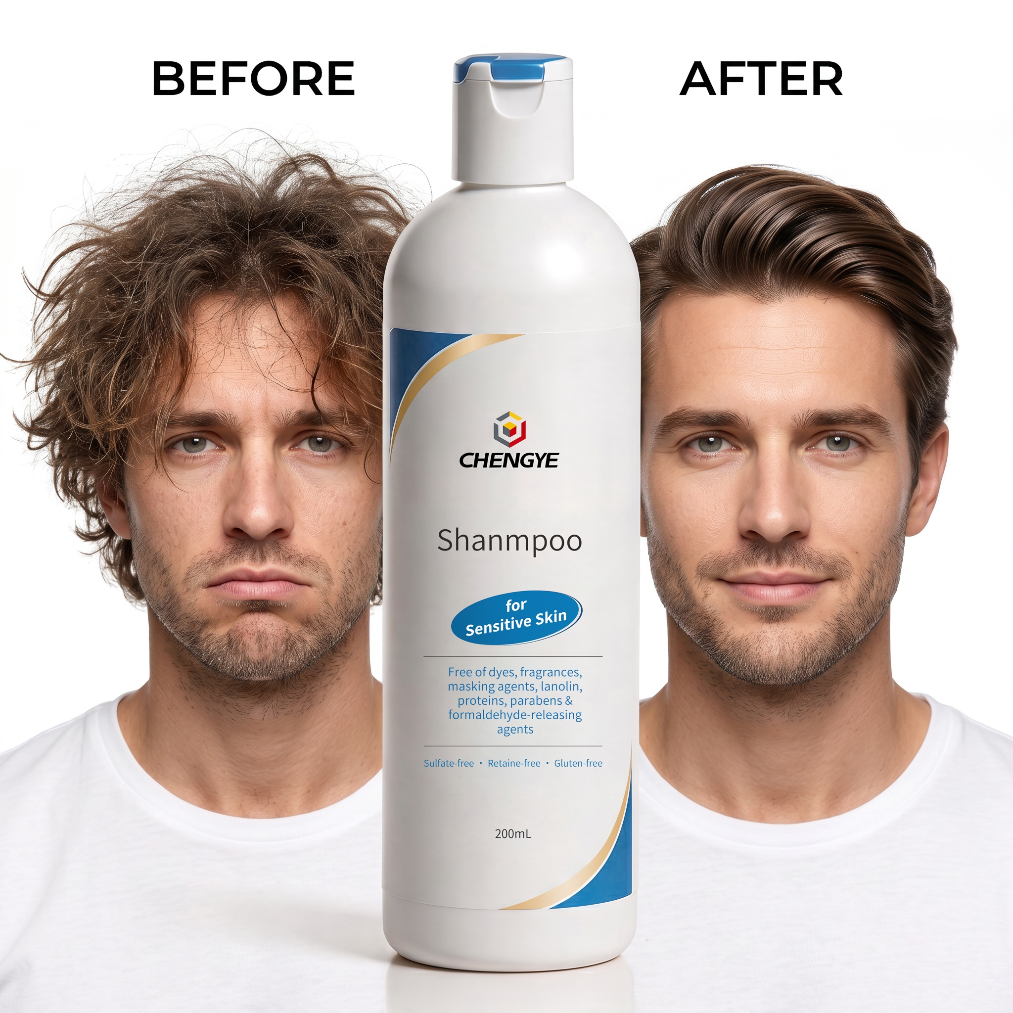 Sensitive Skin Gentle Hair Shampoo for Helps Reduce Flakes Sulfate-Free Paraben-Free for All Hair Types Daily Use Private Label
