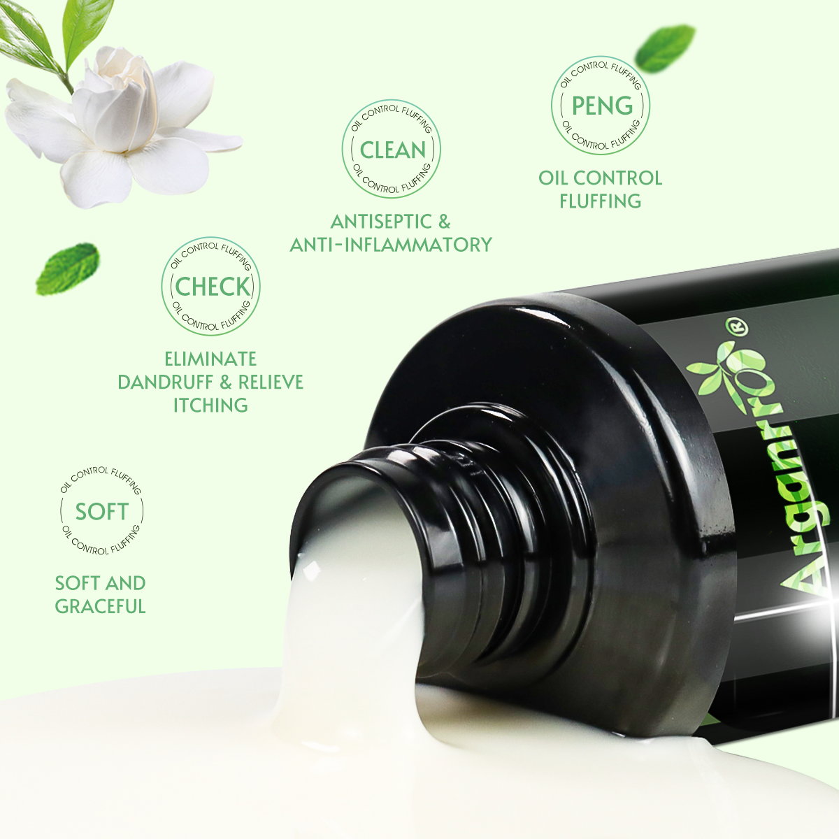 OEM Private Label Scalp Itching and Scalp Treatment Women Tea Tree Mint Perpermint Shampoo