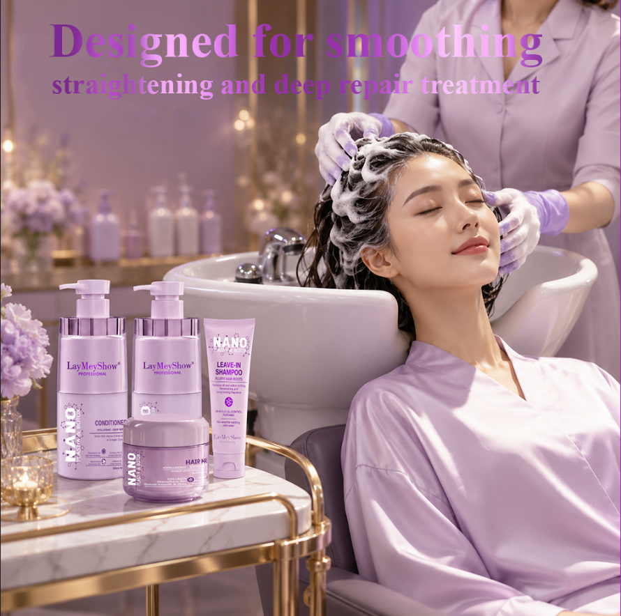 Hot Sell Pink Nanoplastia &amp; Botox Shampoo Kit 500 ml Strengthens Moisturizing Smoothing Hair Luxury Hair Care Sets