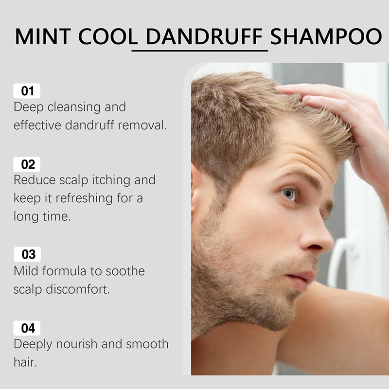 Men's Anti-Dandruff Shampoo Scalp Care &amp; Hair Strength Gel Refreshing Mint