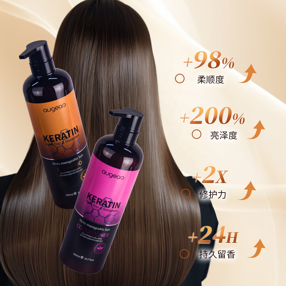 Hair Care Products Natural Hair Softener Keratin Treatment Hair Shampoo and Conditioner for Straight and Curly