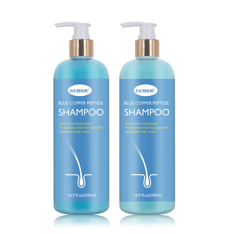 Customize Logo Natural Hair Luxury Blue Copper Peptide Shampoo Hair Care Growth Color Protection Shampoo