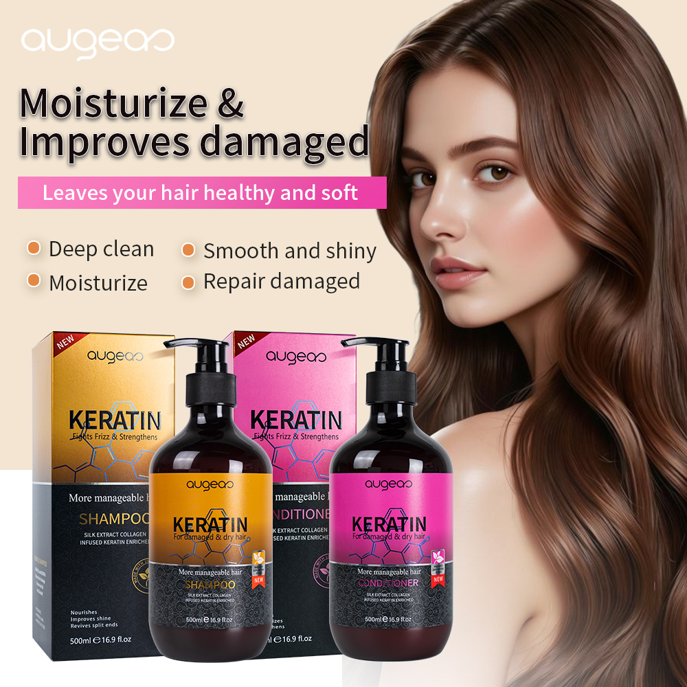 Good Quality Refreshing Deep Cleansing Silk Extract Collagen 500ml Keratin Hair Shampoo