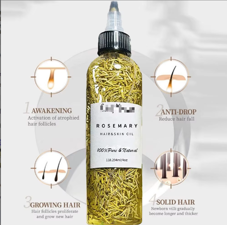 Rosemary Hair Growth Oil &amp; Shampoo Nourishing Anti-Frizz Scalp Care Private Label Wholesale Organic 100ml/200ml