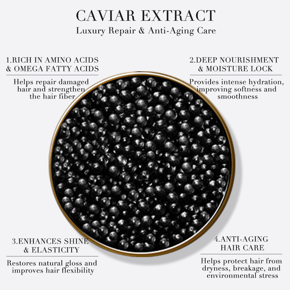 Kooswalla Caviar Hair Care Set Shampoo Keratin Treatment And Mask Deep Repair Salon Professional OEM