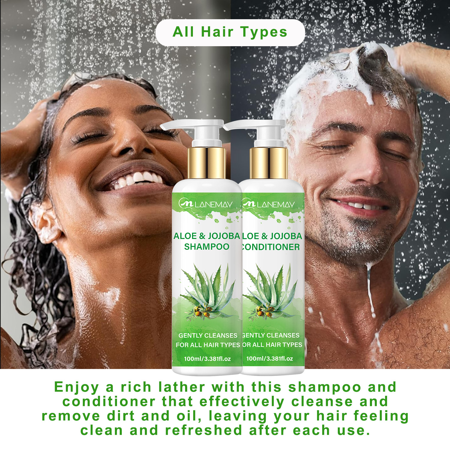 Hot Sale Aloe Vera Purifying Shampoo and Conditioner Oil Control Anti Dandruff Shampoo Moisturizing Aloe Vera Hair Care Sets