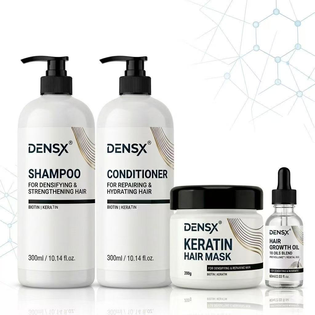Densx 300ml Private Label Biotin Keratin Hair Shampoo Conditioner Set for DENSIFYING &amp; REPAIRING HAIR