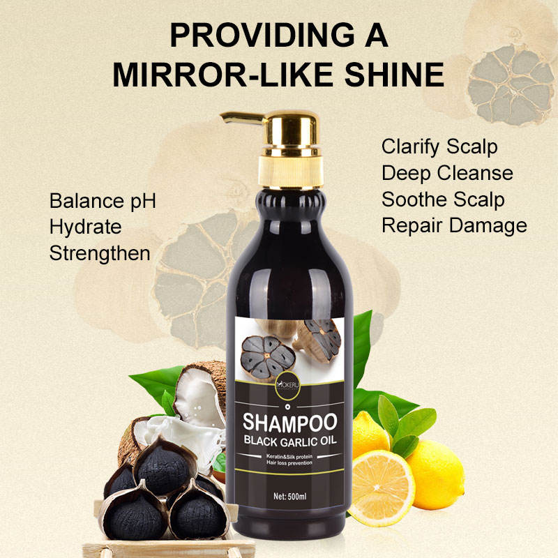 MOKERU Black Garlic Oil Shampoo Clarify Scalp and Smooth Strengthening Hair Shampoo 500ml Hair Care Product