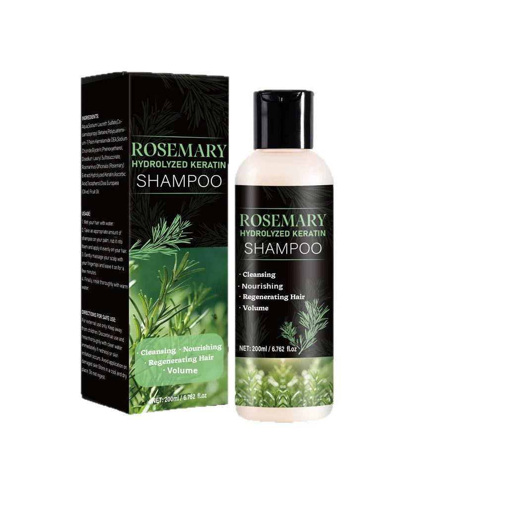 Cross-border New Product Rosemary Hydrolyzed Keratin Shampoo-Cleansing Nourishing Regenerating &amp; Volume Boost Unisex