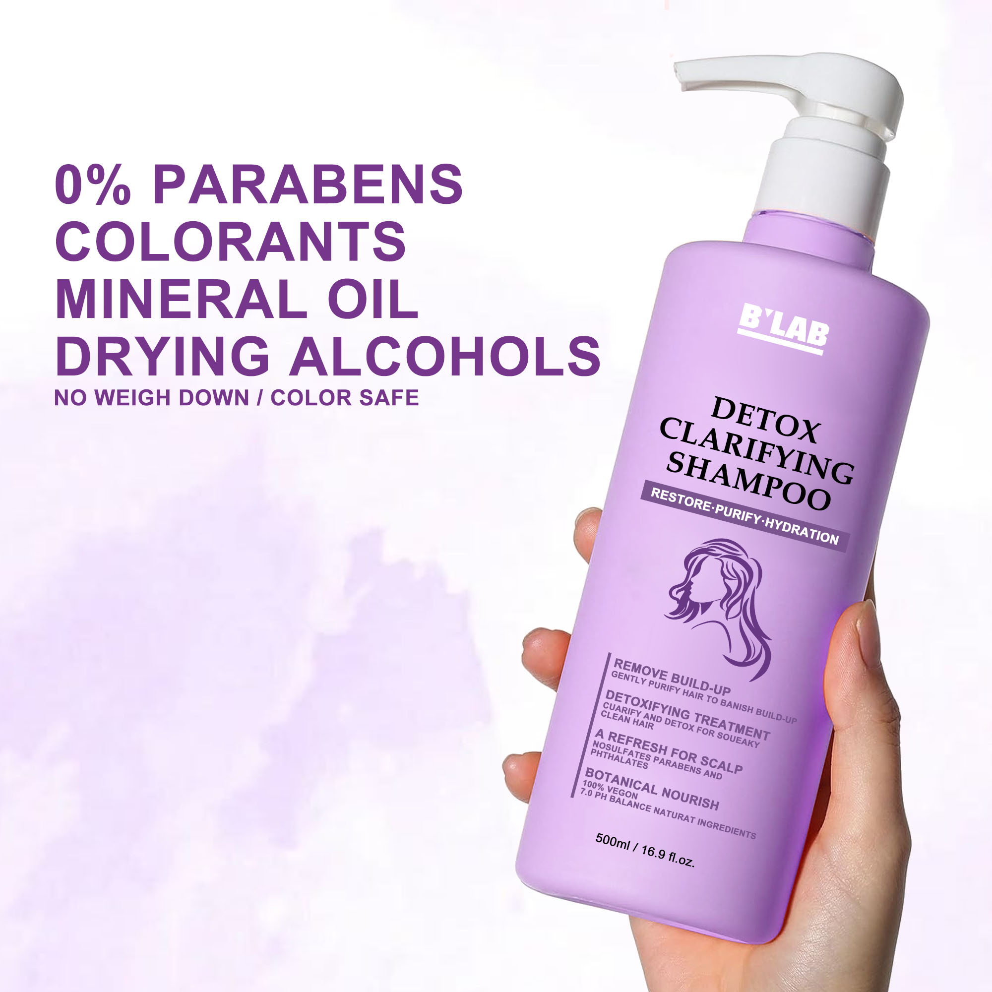 New Arrivals Hair Care Deep Cleansing Scalp Detox Shampoo for Damaged Colored Hair Sulfate Free Purifying Chelating Shampoo